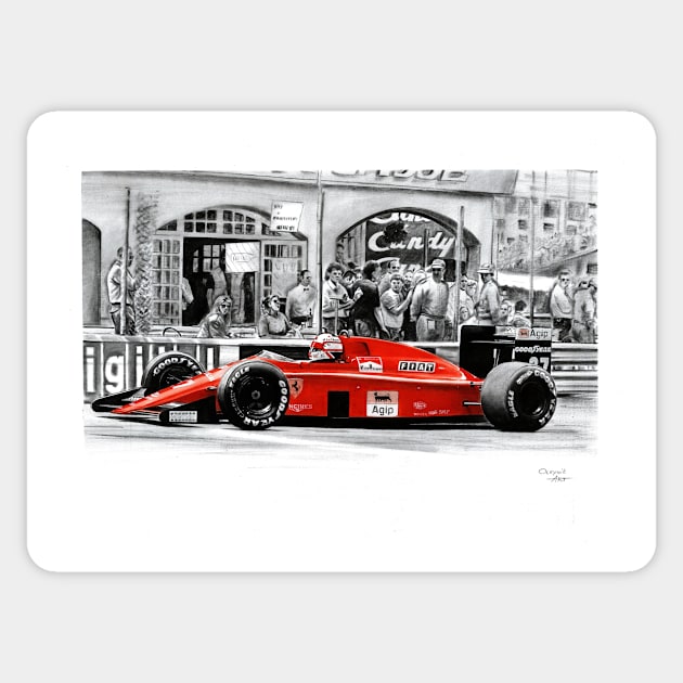 Ferrari F1 89 Nigel Mansell, Monaco GP Sticker by oleynik